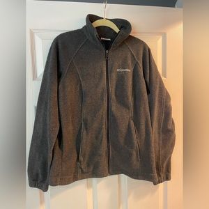 Columbia gray fleece zipper coat Medium
